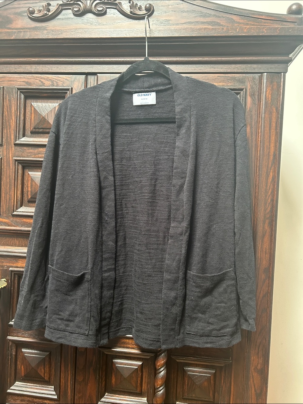 Old Navy Black Open Cardigan with Front Pockets
